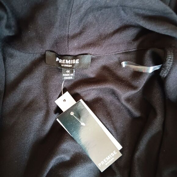 Premise Woman Jacket 1X Black Open Shawl Front New w/Tags - Picture 6 of 6